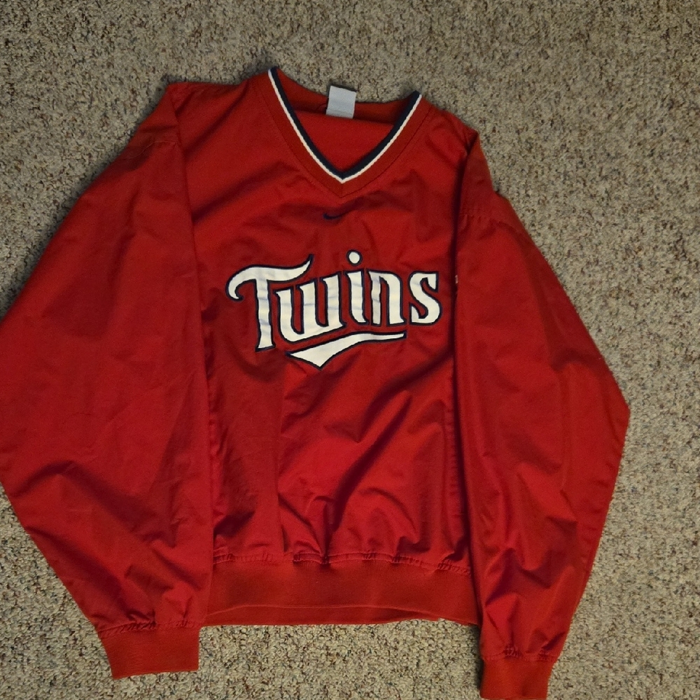 Vintage Nike Red V-Neck MN Twin's Jacket
